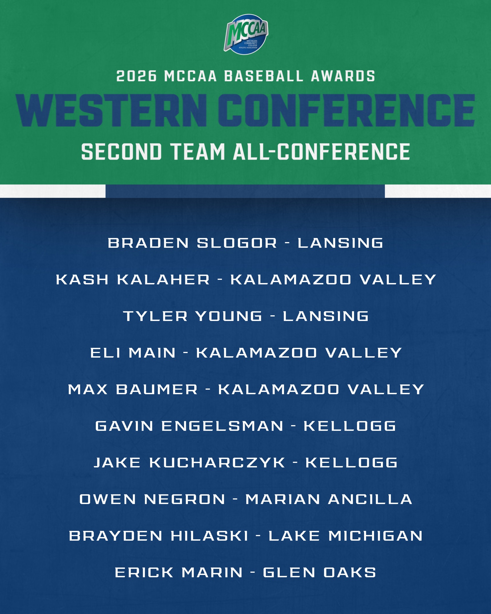 MCCAA All-Conference Baseball Teams Announced